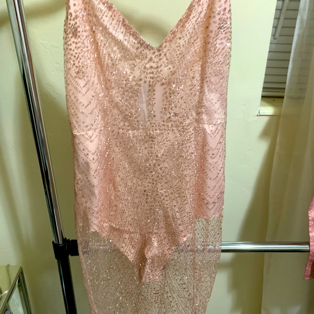 See through crystal dress with shorts